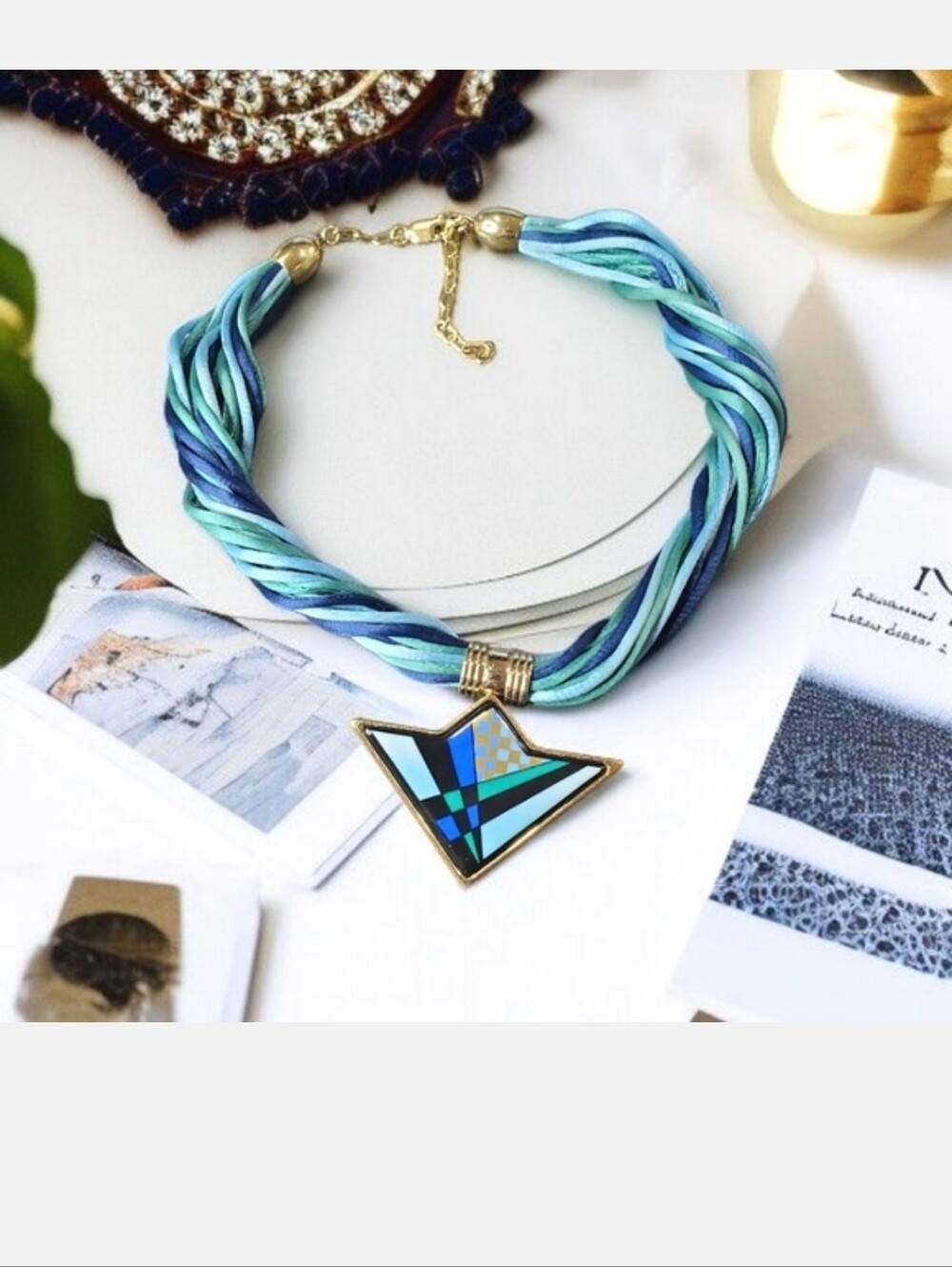 $650 Michaela Frey Frey Wille Geo Necklace Austria